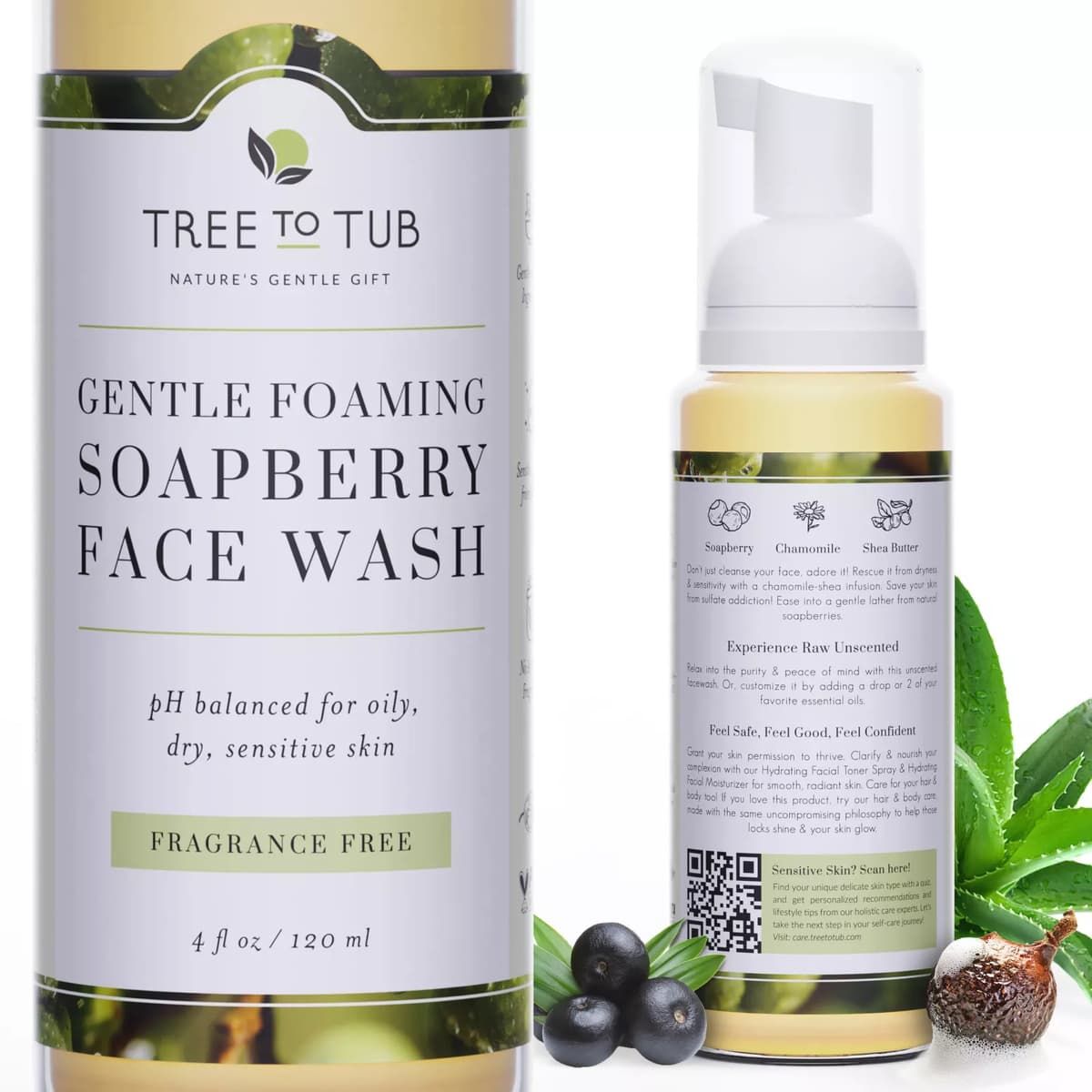 Sensitive Skin Face Wash for Dry Skin - Fragrance Free Gentle Face Cleanser for Women & Men, Unscented Hydrating Foaming Facial Cleanser