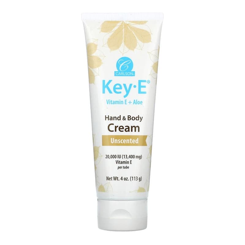 Key E, Vitamin E + Aloe, Hand & Body Cream, Unscented