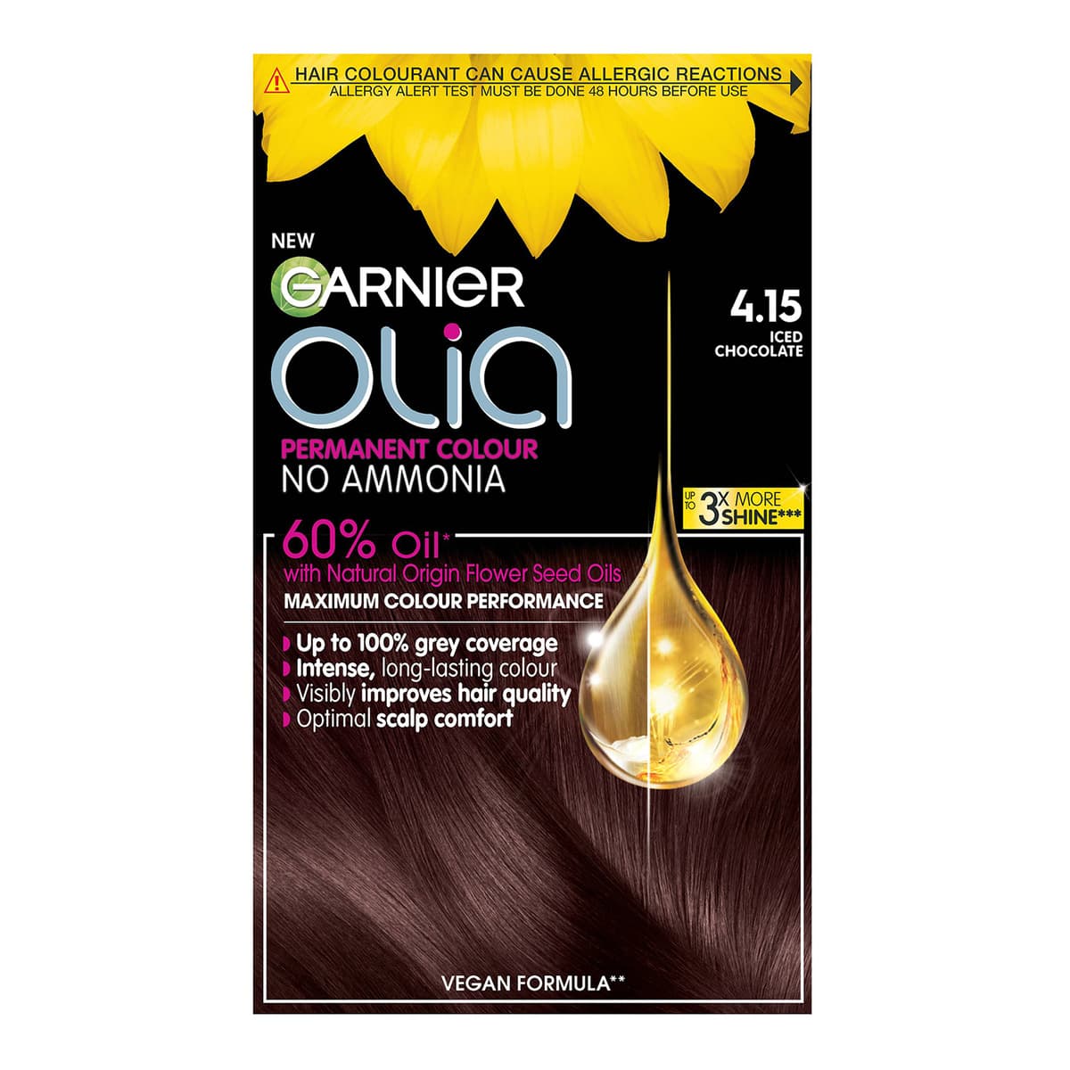 Olia Permanent Hair Dye - 4.15 Iced Chocolate Brown