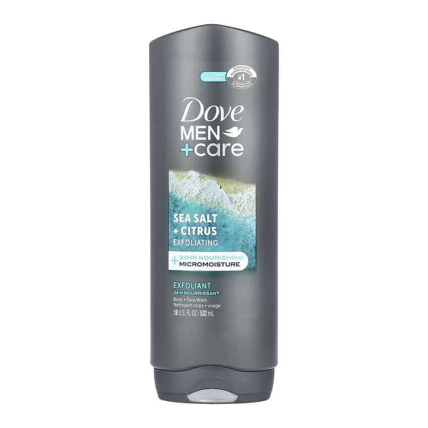 Men + Care, Body + Face Wash, Sea Salt + Citrus
