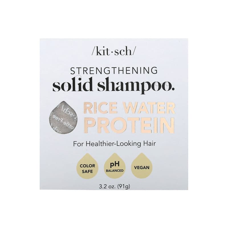 Strengthening Solid Shampoo Bar, Rice Water Protein, White Tea & Mandarin