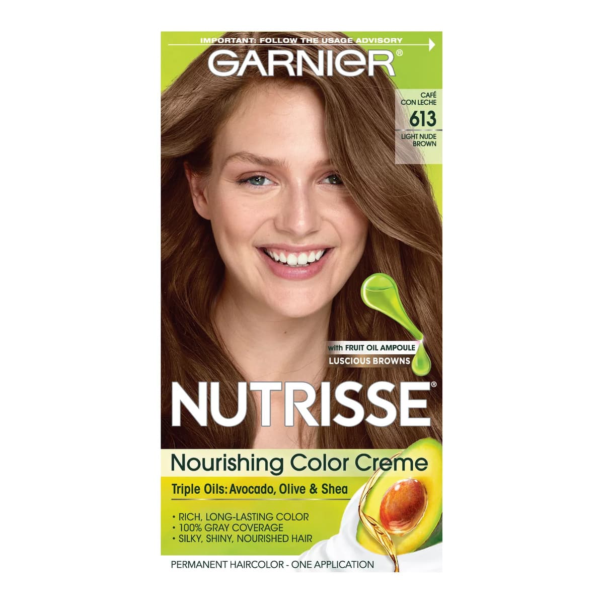 Nutrisse Nourishing Permanent Hair Color Creme - 613 Light Nude Brown