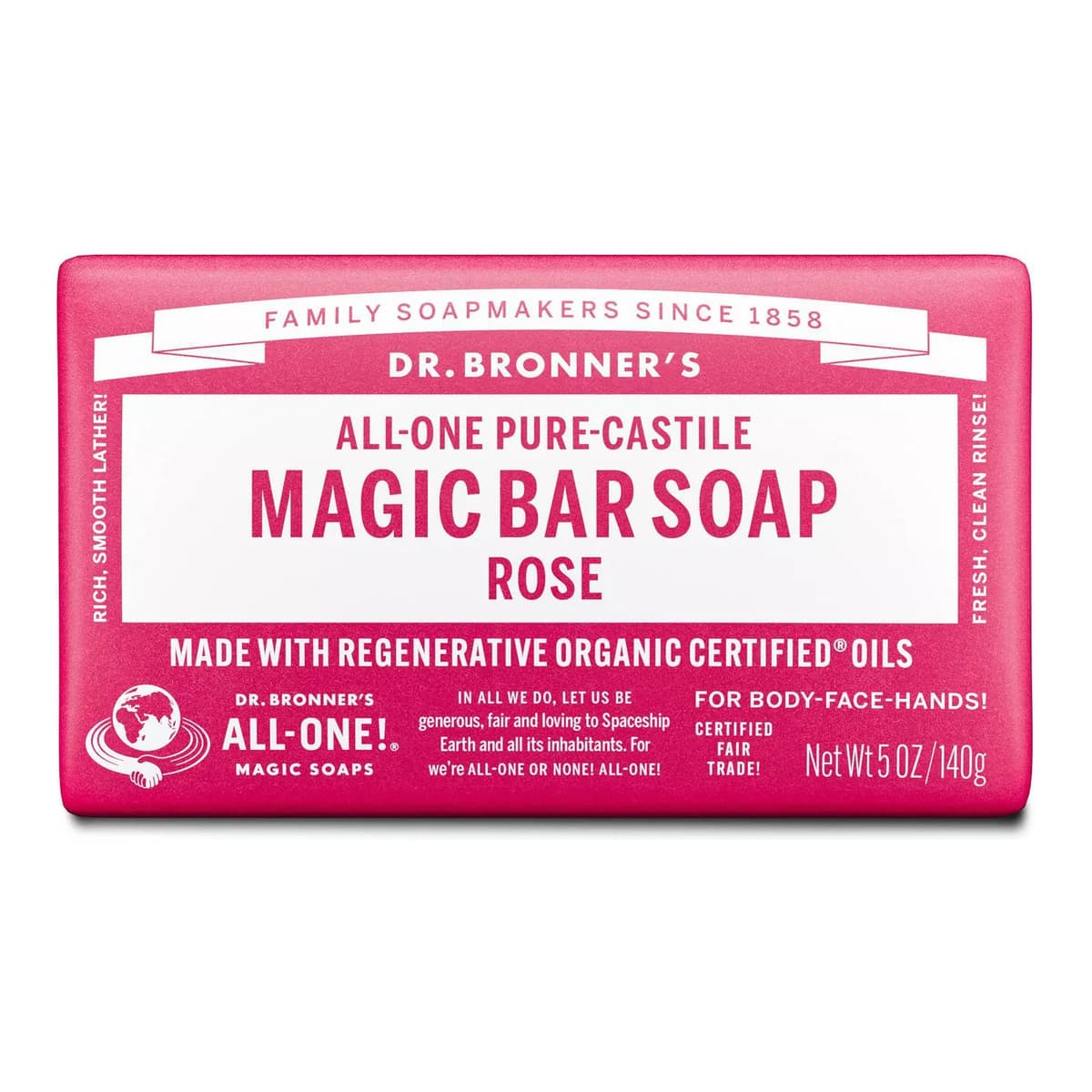 All-One Pure-Castile Magic Bar Soap - Rose