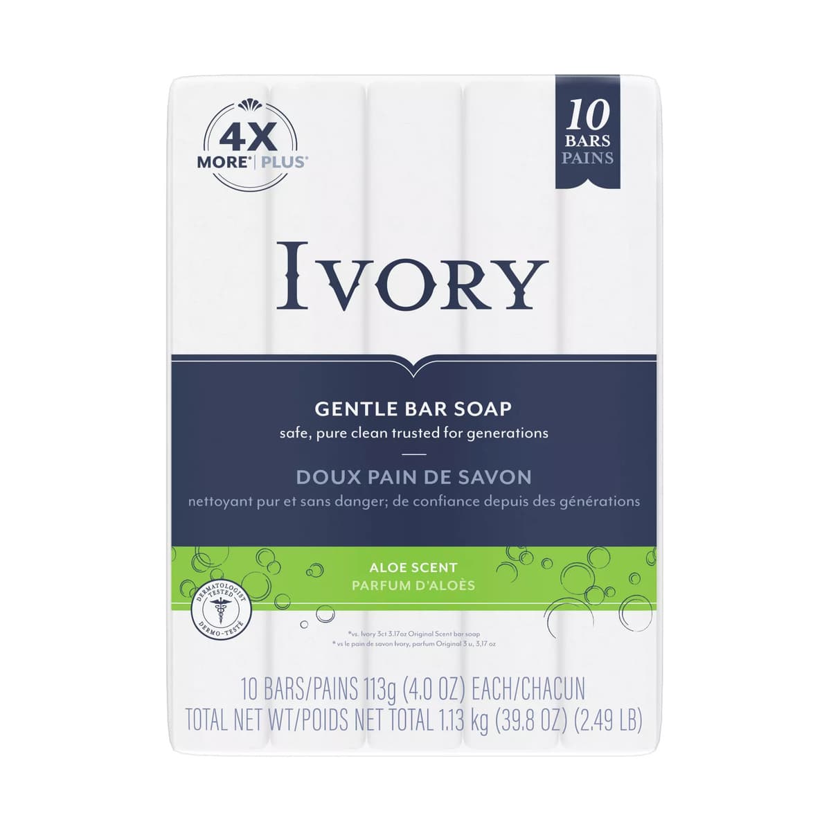 Gentle Bar Soap Aloe Scent 10 Count
