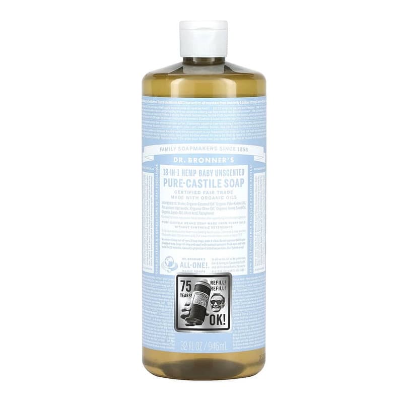 18-in-1 Hemp Pure-Castile Soap, Baby Unscented