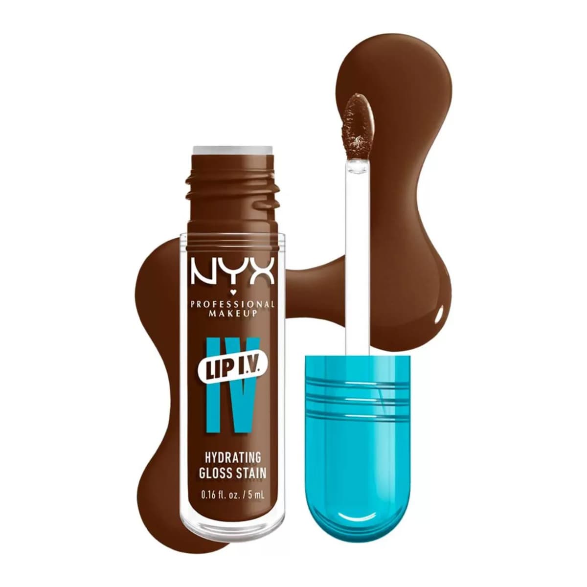 NYX Professional Makeup Lip IV Hydrating Gloss Stain, Lip Gloss, Cocoa Quench