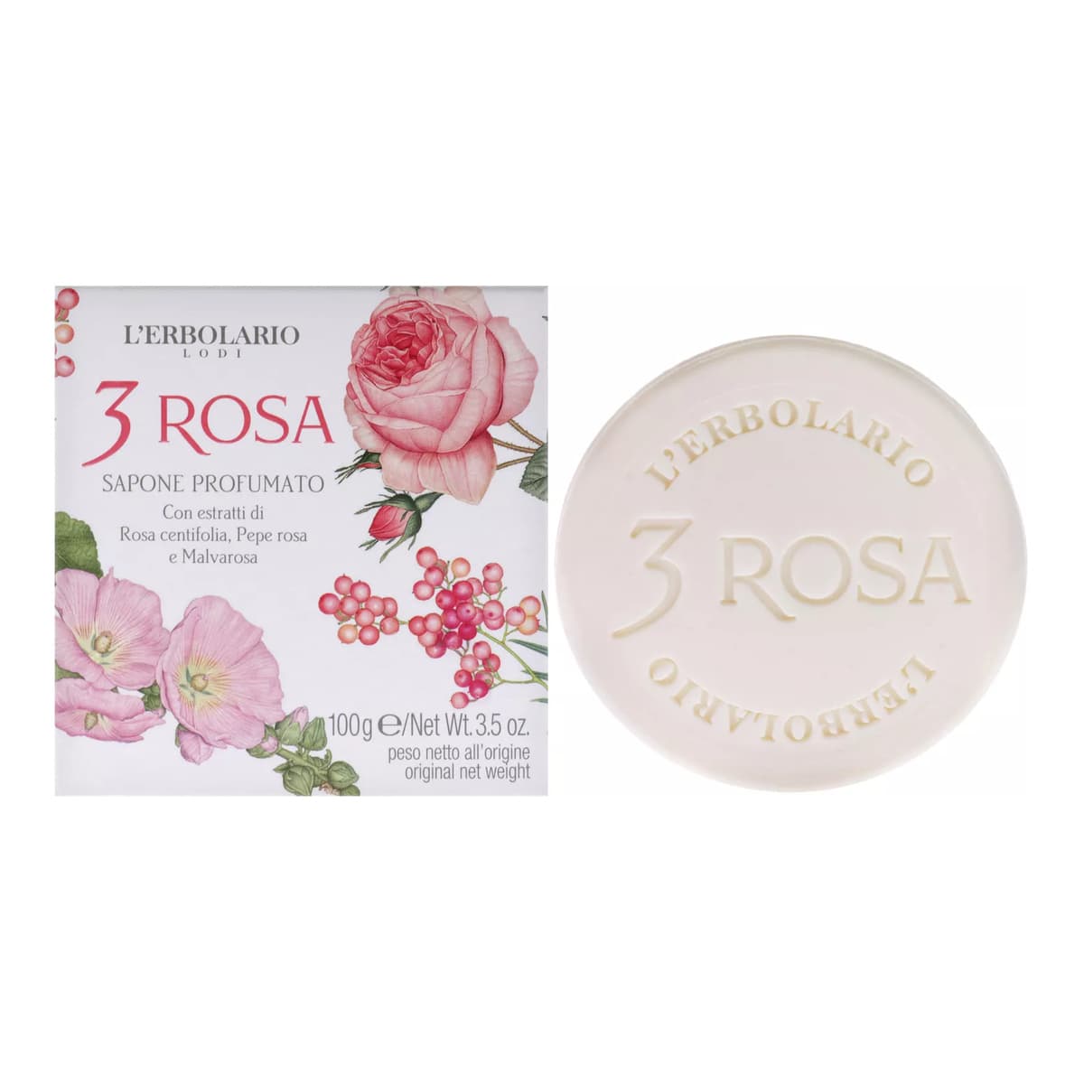 3 Rose Perfumed Bar Soap by LErbolario for Unisex - Soap