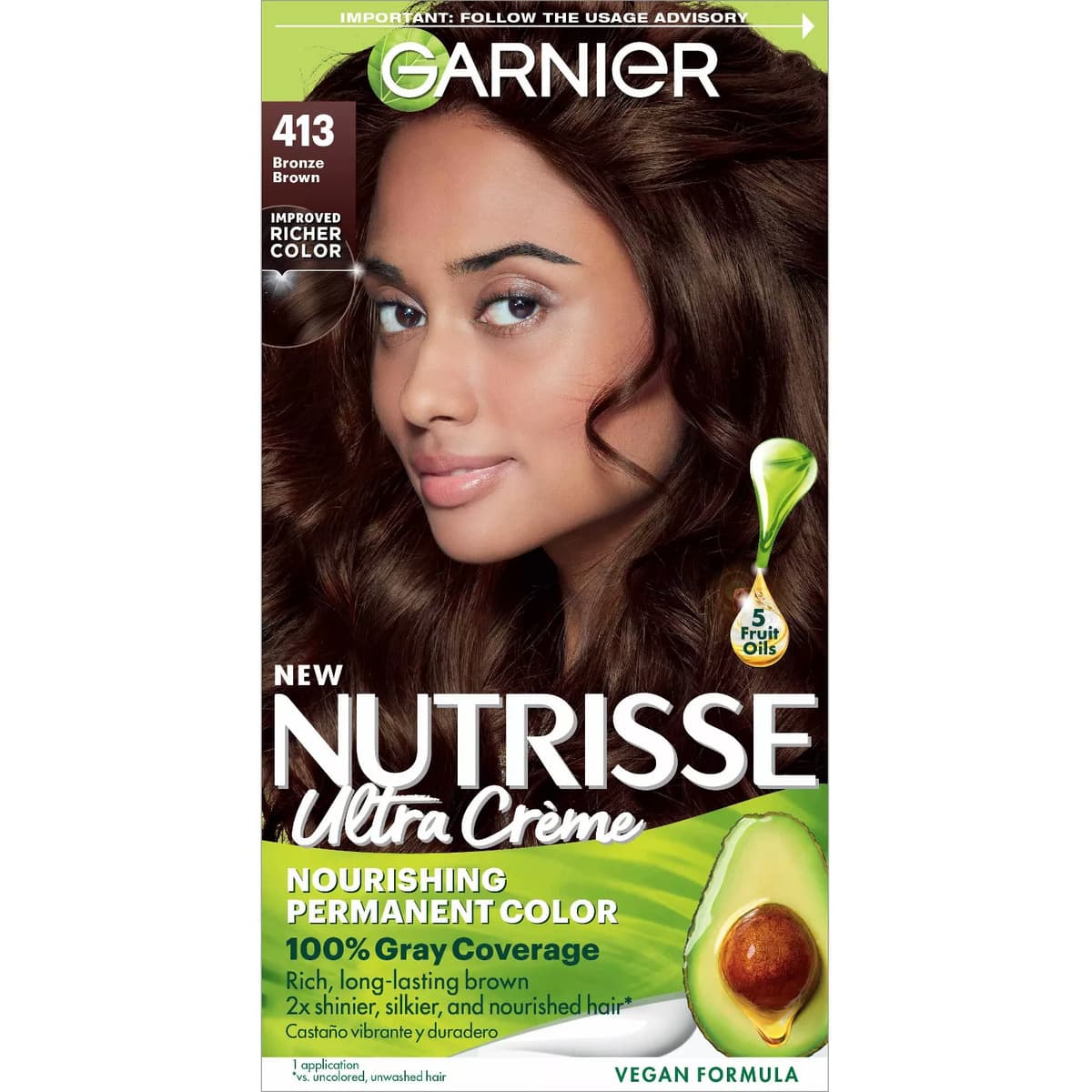 Nutrisse Nourishing Permanent Hair Color Creme - 413 Bronze Brown