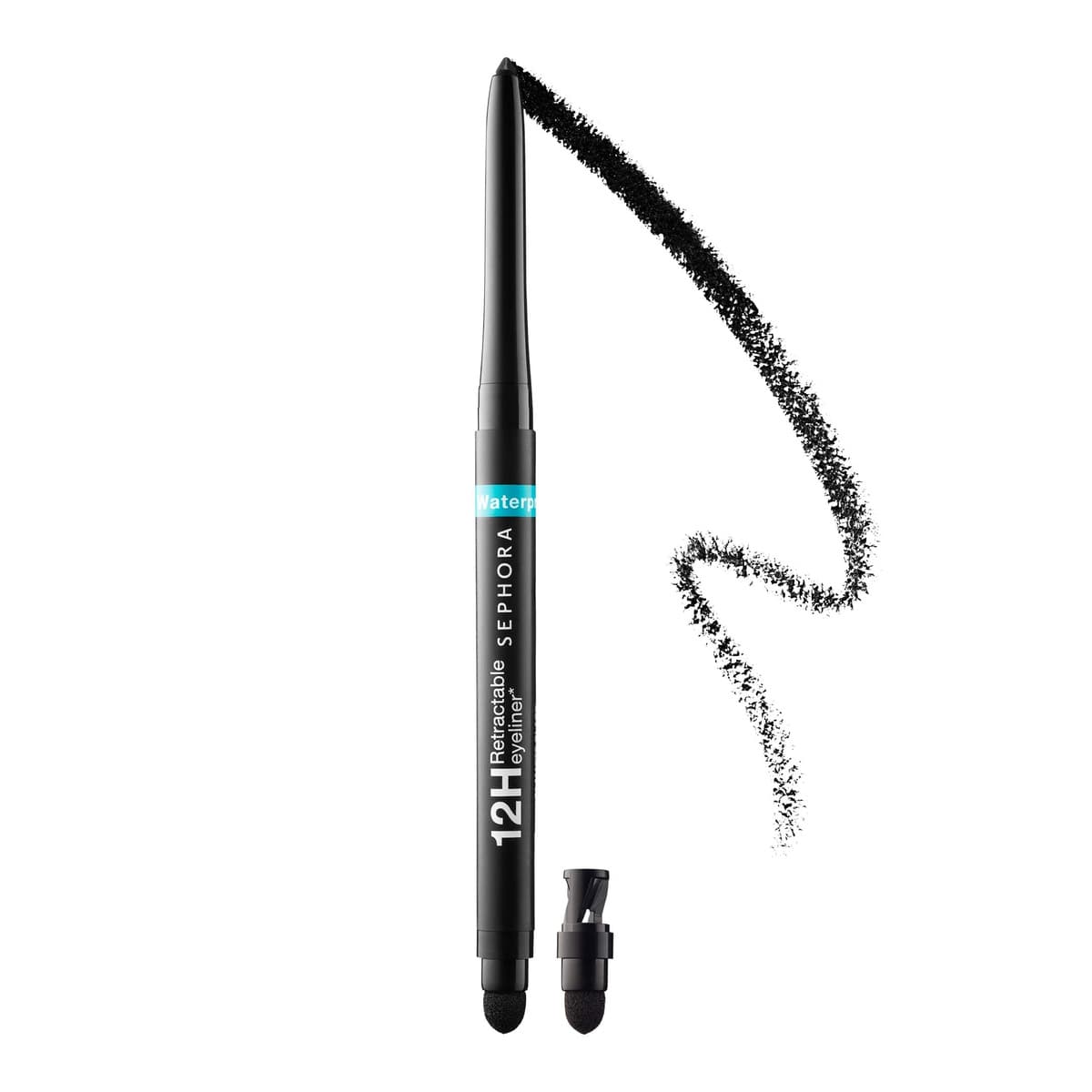 Waterproof 12HR Retractable Eyeliner Pencil, #01-Matte Black