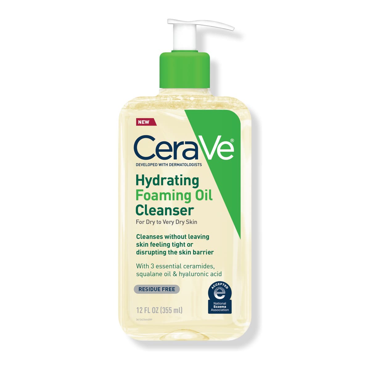 Hydrating Foaming Oil Cleanser, Water-Based Face Wash for Dry Skin