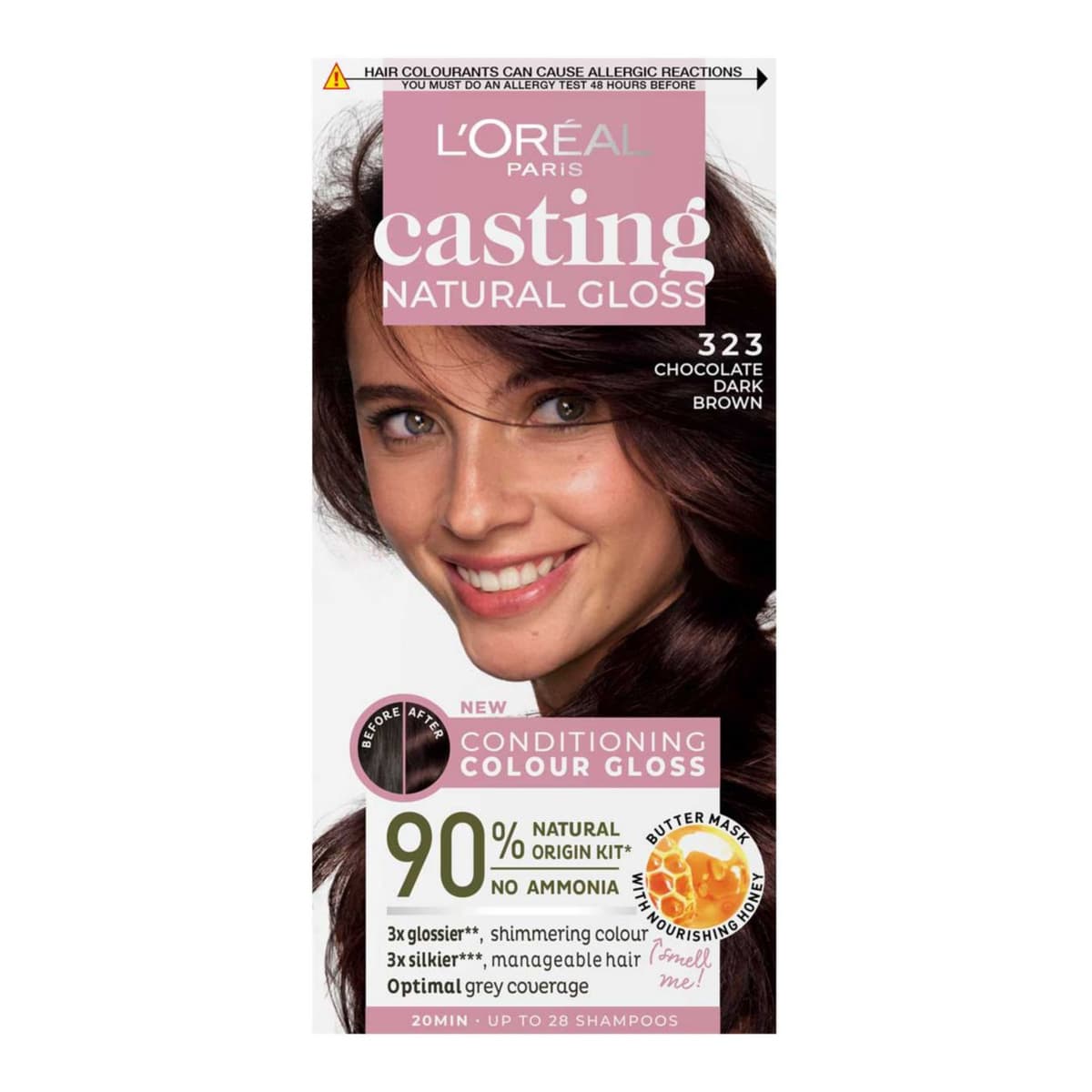 L’Oréal Paris Casting Natural Gloss Semi Permanent Hair Dye, Brown Chocolate 3.23