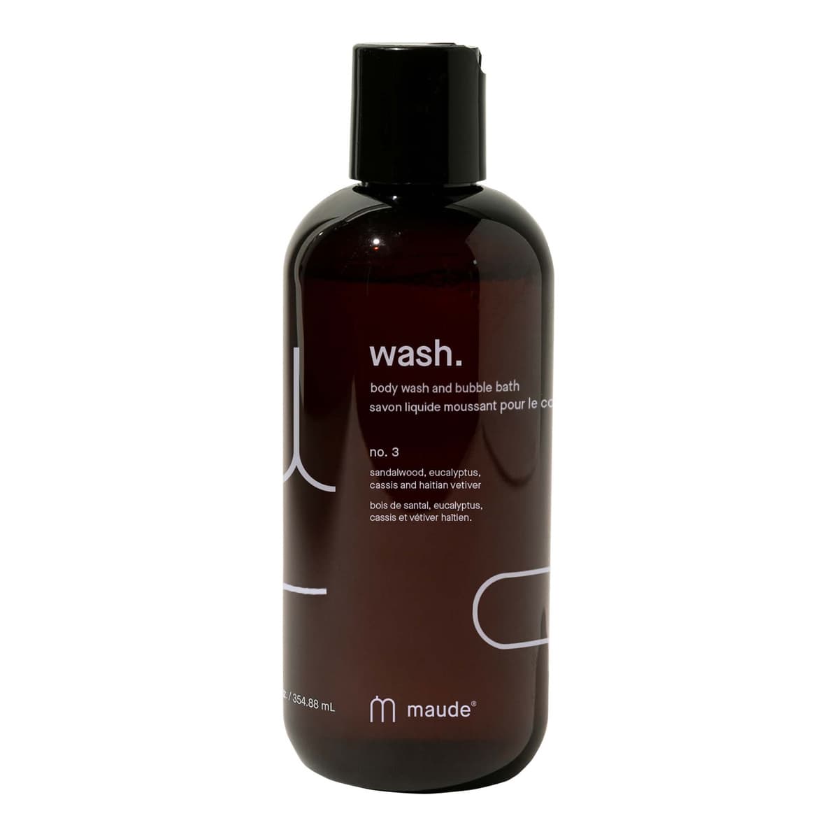Wash - pH-balanced body wash and bubble bath, #3 eucalyptus, cassis