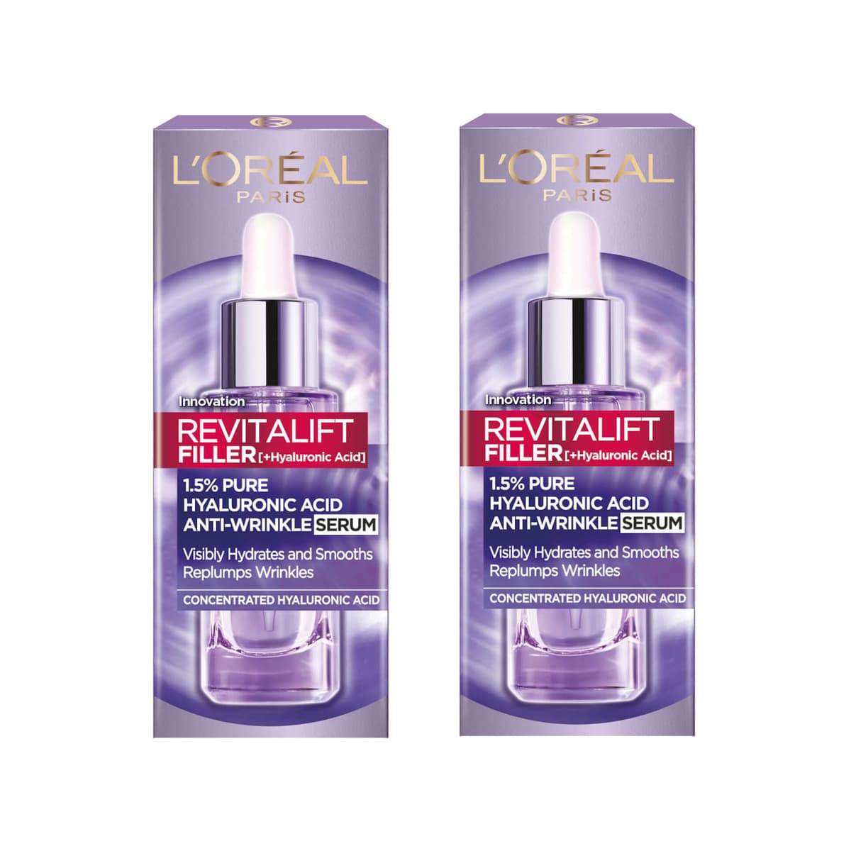 Exclusive Revitalift Filler with 1.5% Hyaluronic Acid Anti-Wrinkle Dropper Serum Duo 2 x