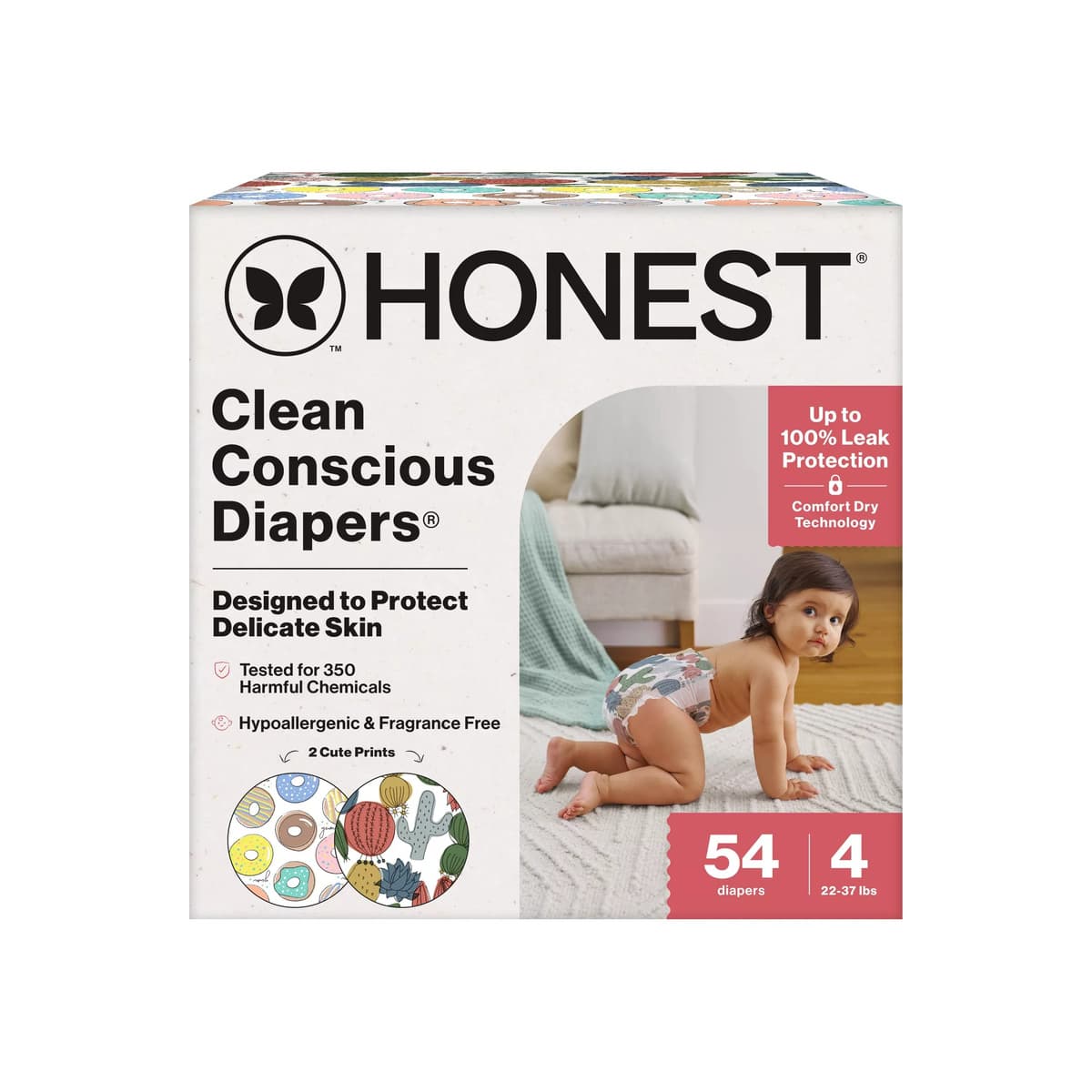 Clean Conscious Disposable Diapers - Tye Die For & Cactus Cuties - Size 4