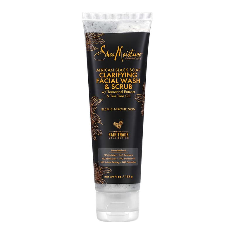 Clarifying Facial Wash & Scrub, African Black Soap