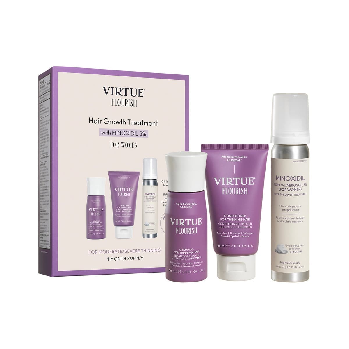 Flourish® Hair Growth Treatment Set with Minoxidil