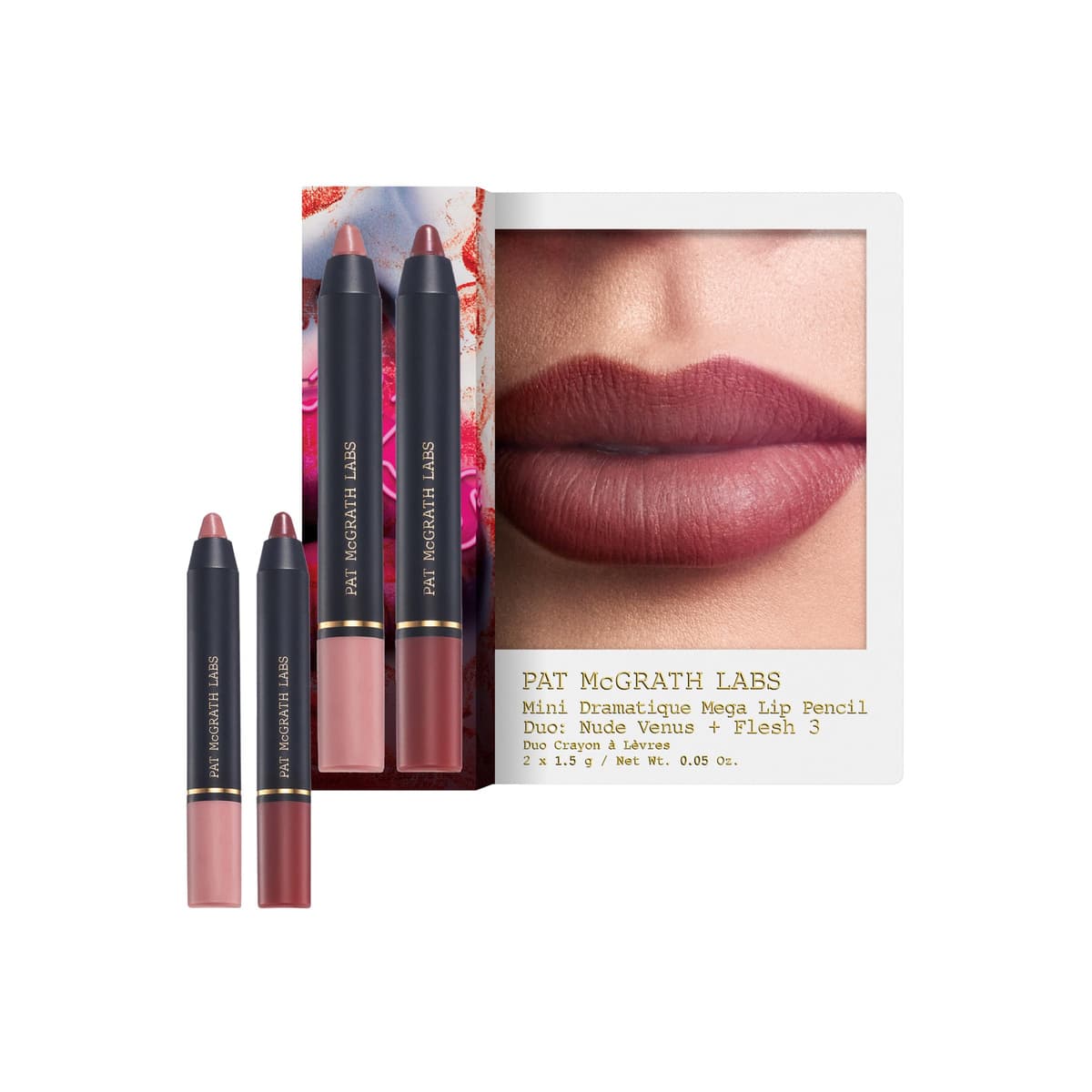 Mini Dramatique Mega Lip Pencil Set, Nude Venus + Flesh 3