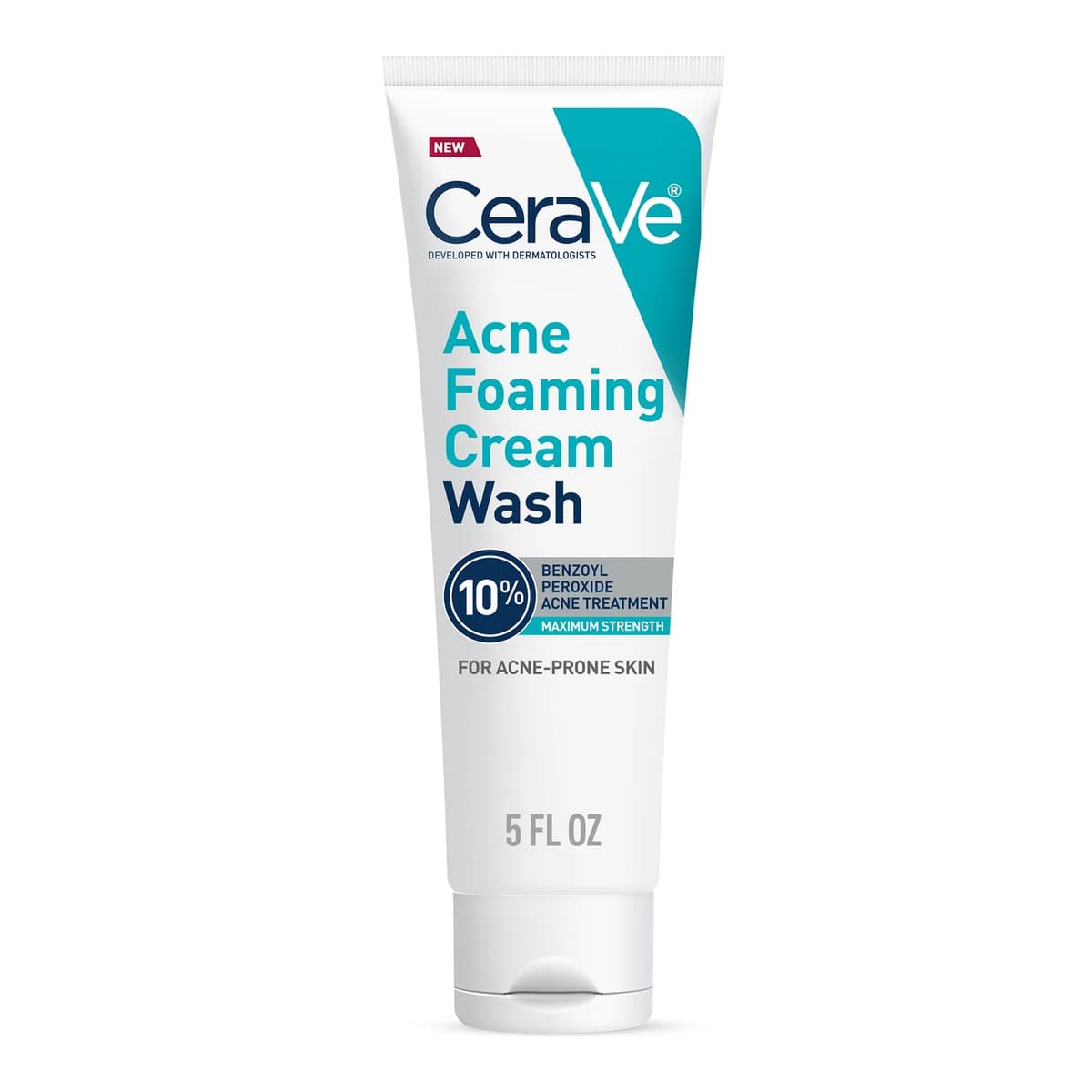 Acne Foaming Cream Wash with 10% Benzoyl Peroxide for Face and Body