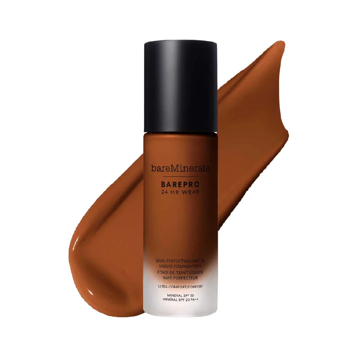 Barepro 24hr Matte Comfort Liquid Foundation Mineral SPF20, deep 55 warm