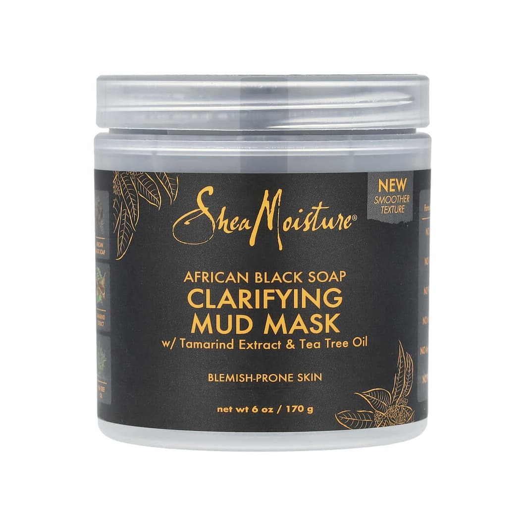 Clarifying Mud Beauty Mask, African Black Soap With Tamarind Extract & Tea Tree Oil