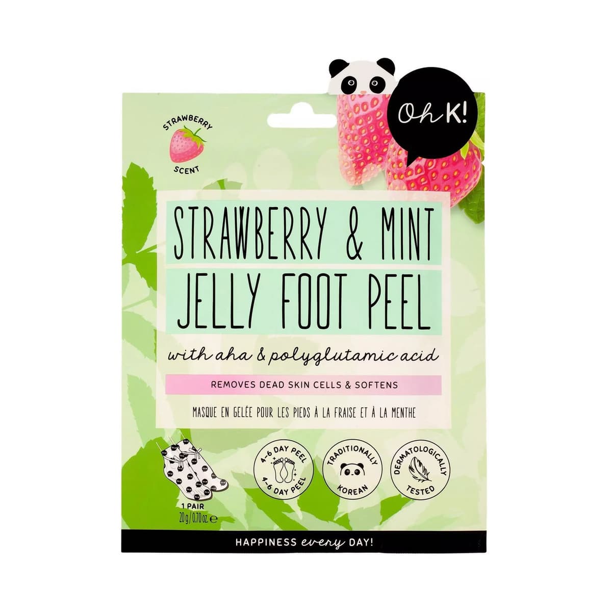 Strawberry & Mint Jelly Foot Peel with Strawberry