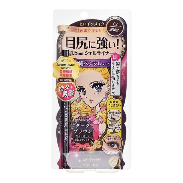 Kiss Me Heroine Make Long Stay Sharp Gel Liner, #02 Dark Brown