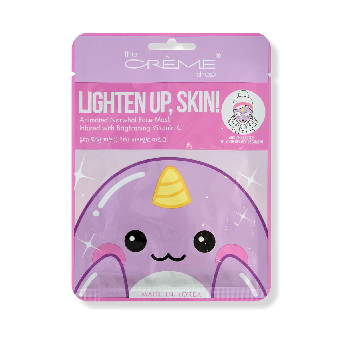 Lighten Up, Skin! Animated Narwhal Face Mask - Brightening Vitamin C