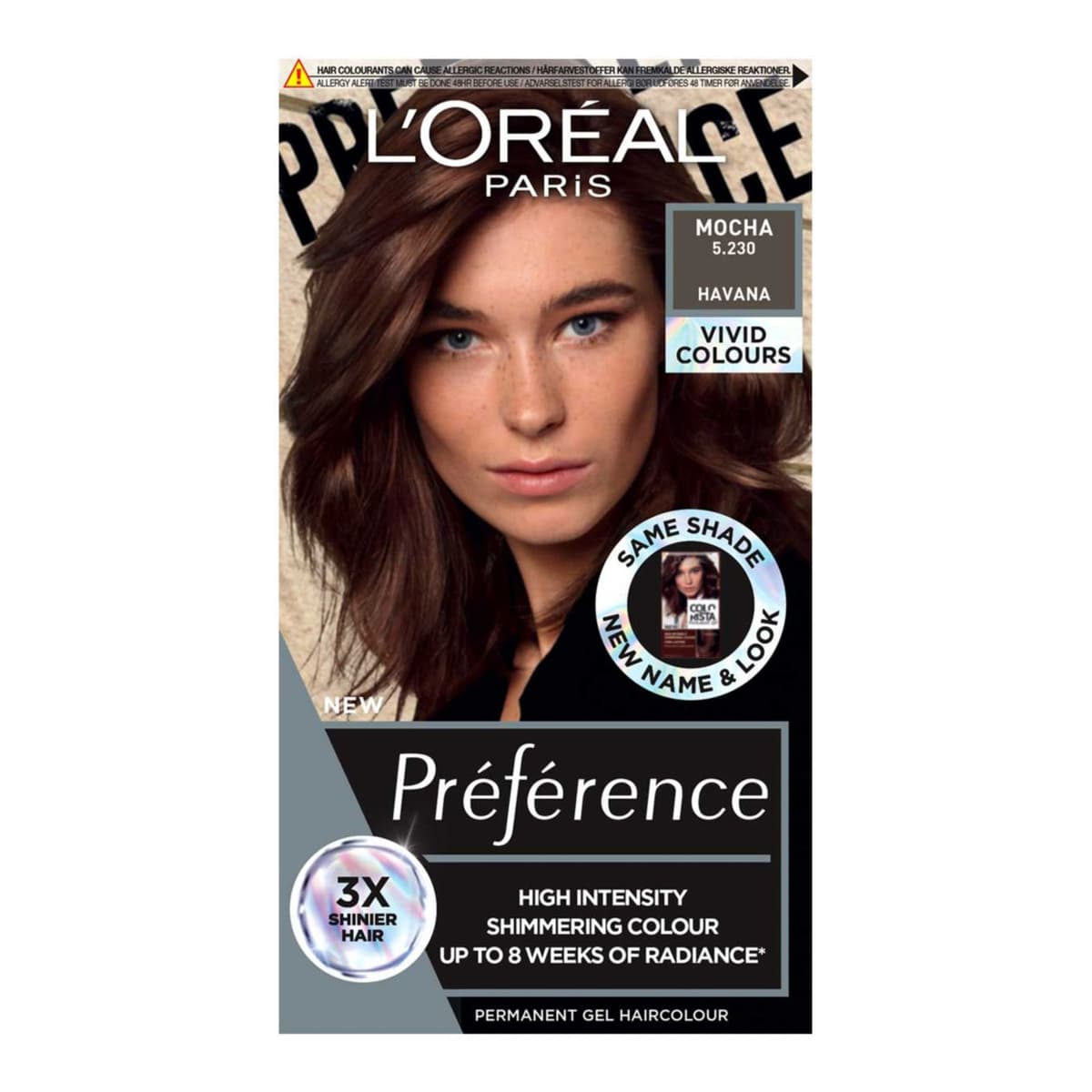 Paris Preference Vivids Permanent Hair Dye, Intense Luminous Colour, Mocha 5.23