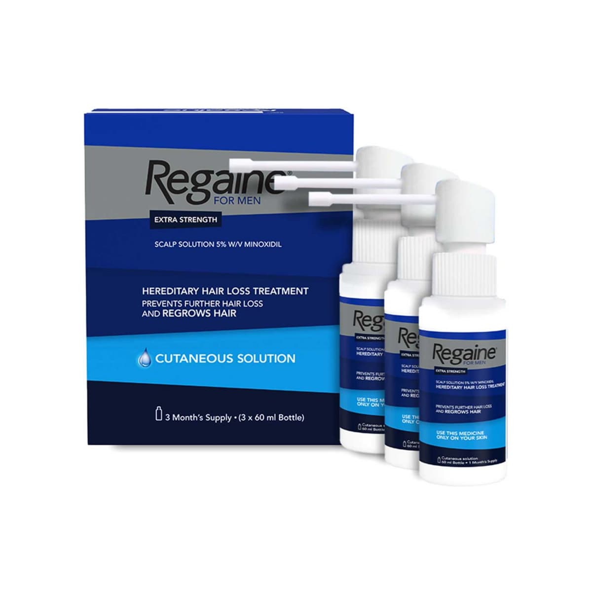 for Men Extra Strength Scalp Solution 5% W/V Minoxidil - 3 Months Supply