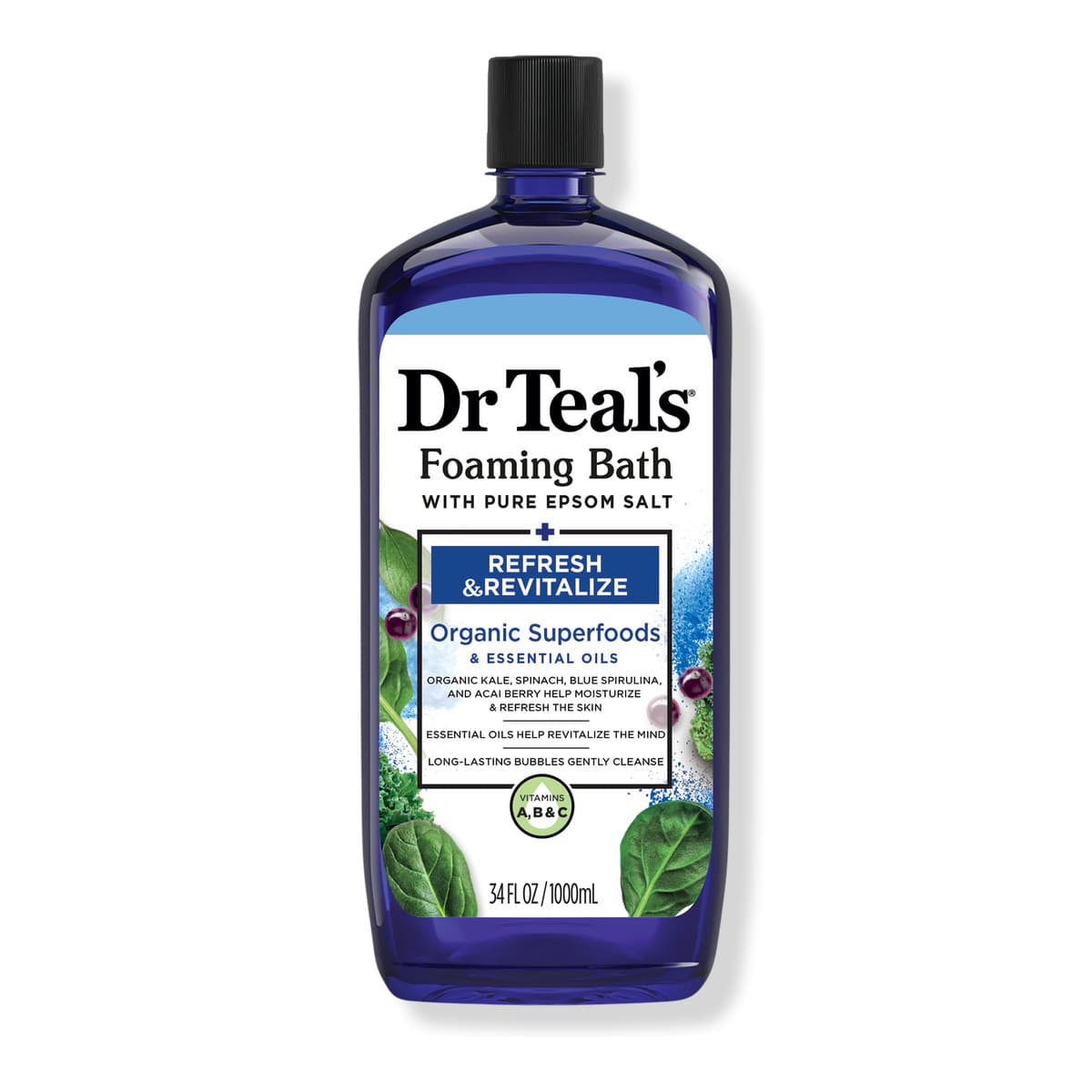 Foaming Bath with Pure Epsom Salt, Refresh & Revitalize with Superfood
