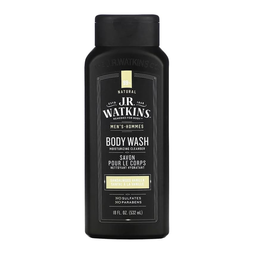 Men's Body Wash, Sandalwood Vanilla