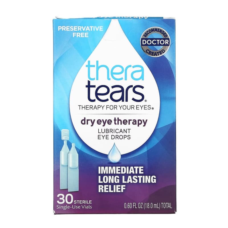 Dry Eye Therapy, Lubricant Eye Drops, 30 Sterile Single-Use Vials