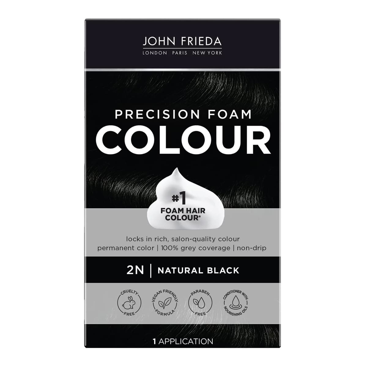 Luminous Black Precision Foam Color, Hair Color Foam - 2N Natural Black