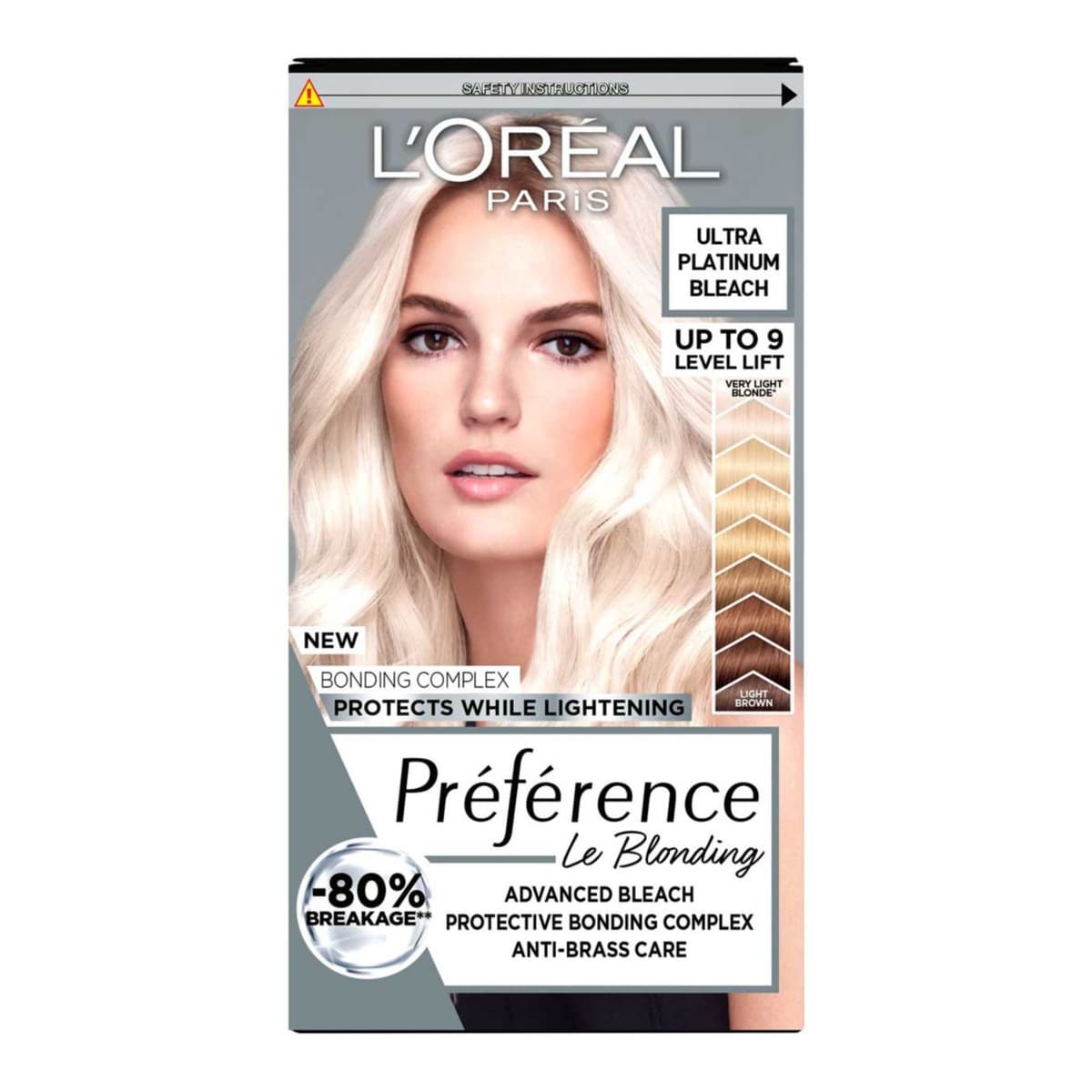 L’Oréal Paris Preference Ultra Platinum Bleach Permanent Hair Dye, Ultimate Advanced Lightening, Up to 9 Level Lift