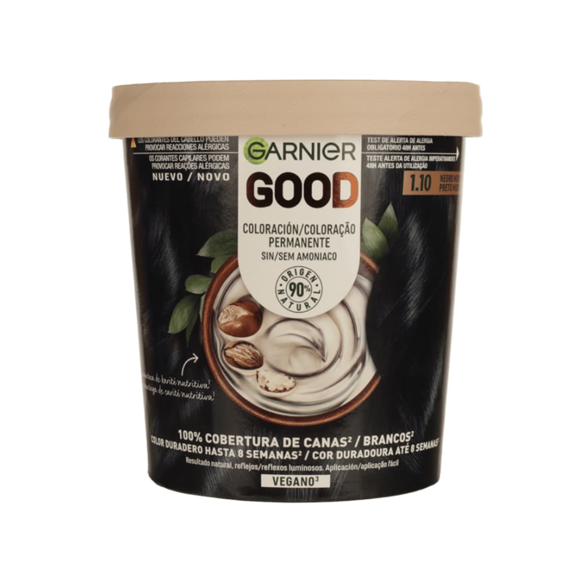 Good Permanent Hair Dye 1.10 Black Midnight