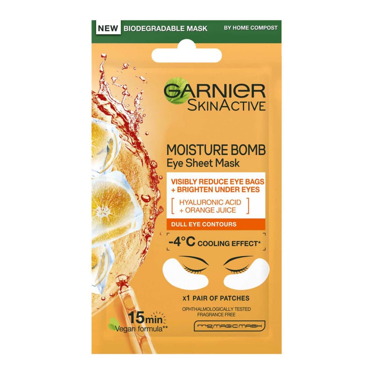 Moisture Bomb Hyaluronic Acid And Orange Juice Hydrating Brightening Eye Sheet Mask