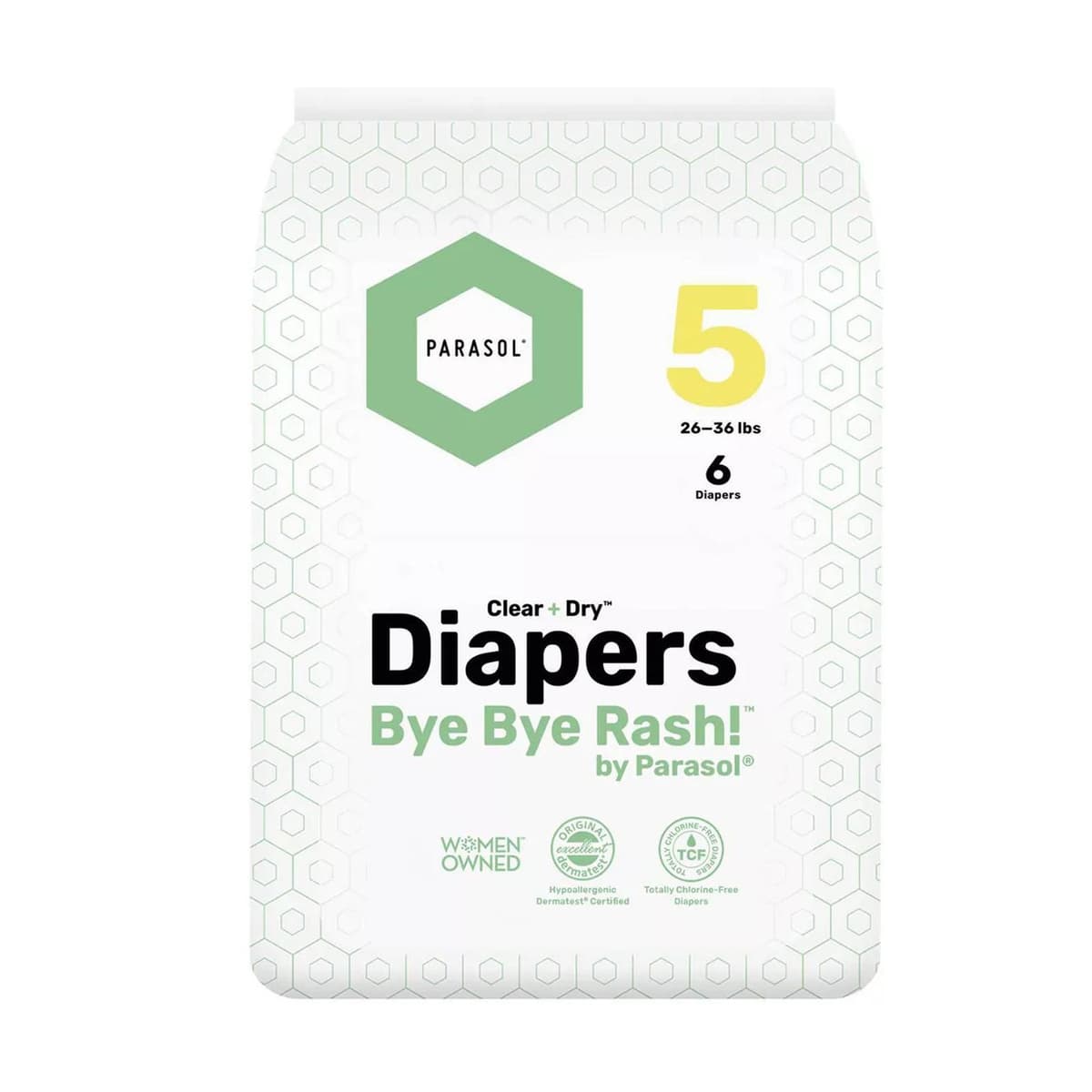 Chlorine-Free Diapers with RashShield Protection - Size 5