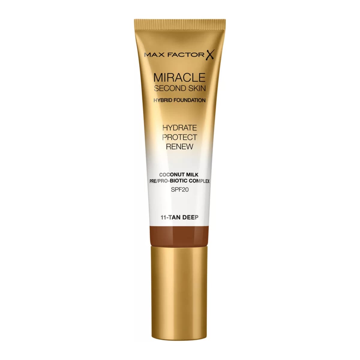 Miracle Touch Second Skin Hydrating Foundation with SPF 20, #11 tan-deep