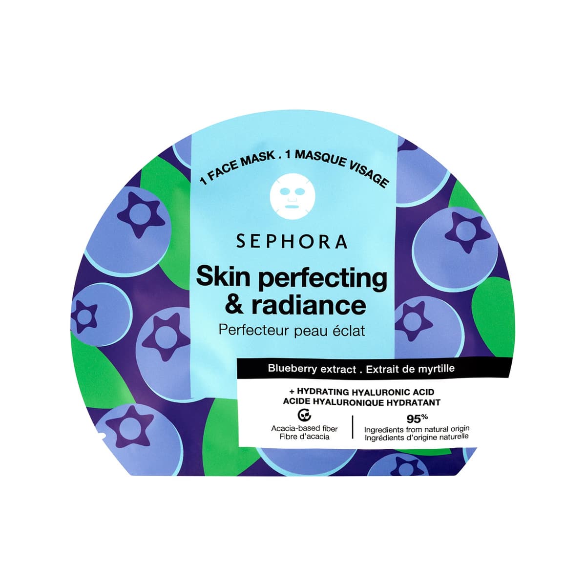 Hydrating Hyaluronic Acid Face Masks, Blueberry