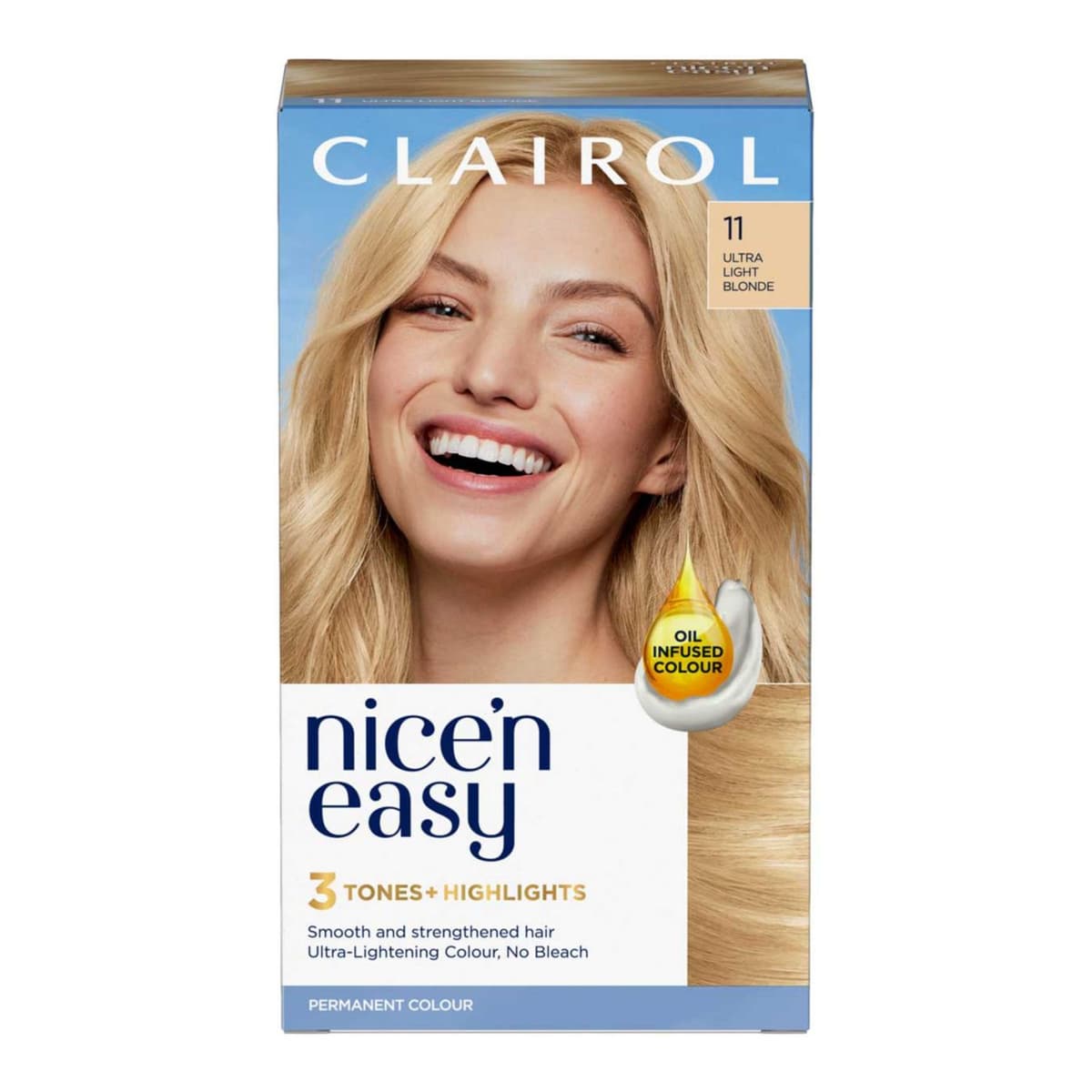 Clairol Nice'n Easy Crème Oil Infused Permanent Hair Dye 11 Ultra Light Blonde