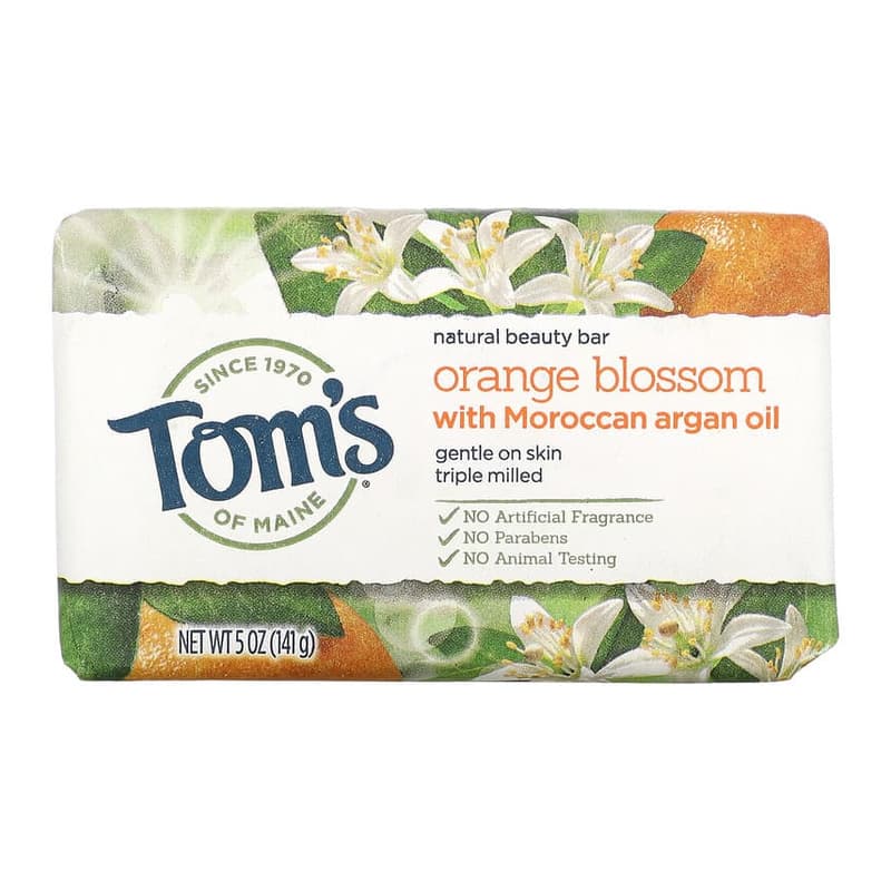 Natural Beauty Bar Soap, Orange Blossom with Moroccan Argan Oil