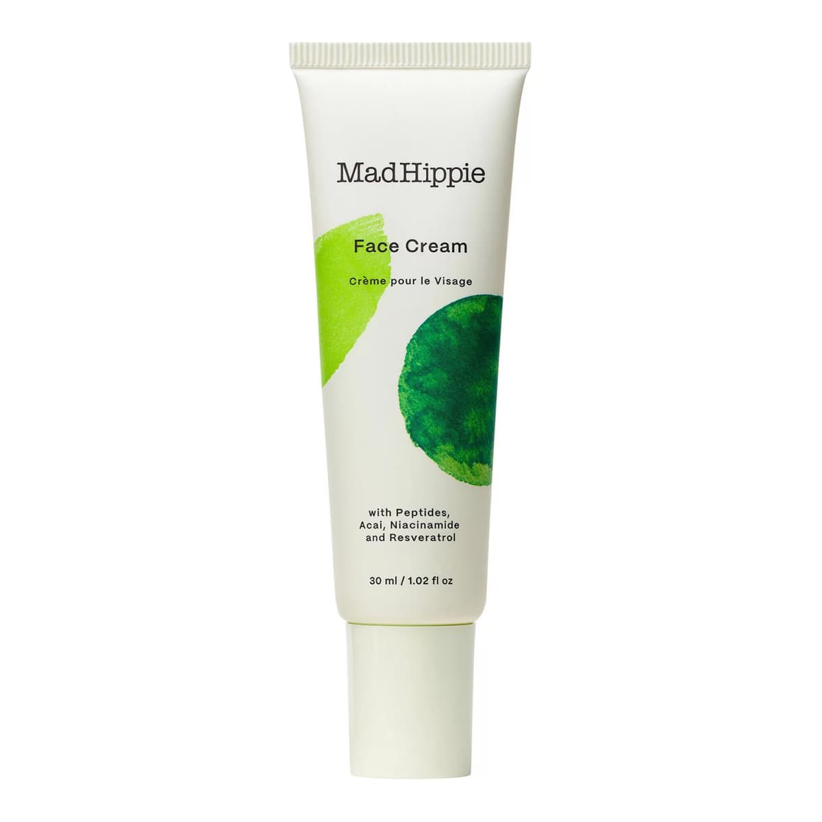 Face Cream with Peptides, Acai, Argan Oil, and Resveratrol, Daytime Moisturizer . .