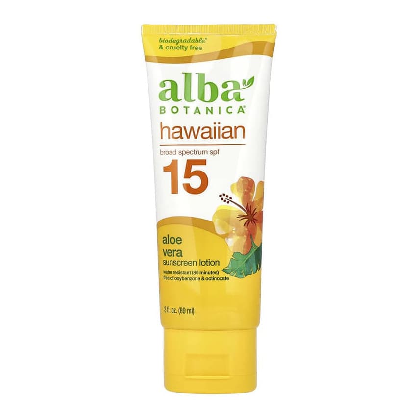 Hawaiian Sunscreen Lotion, SPF 15, Aloe Vera