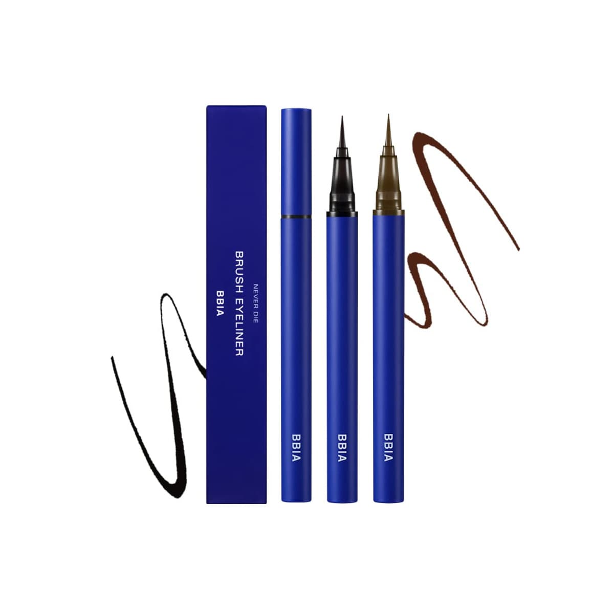 Never Die Brush Eyeliner, #01 MATTE BLACK