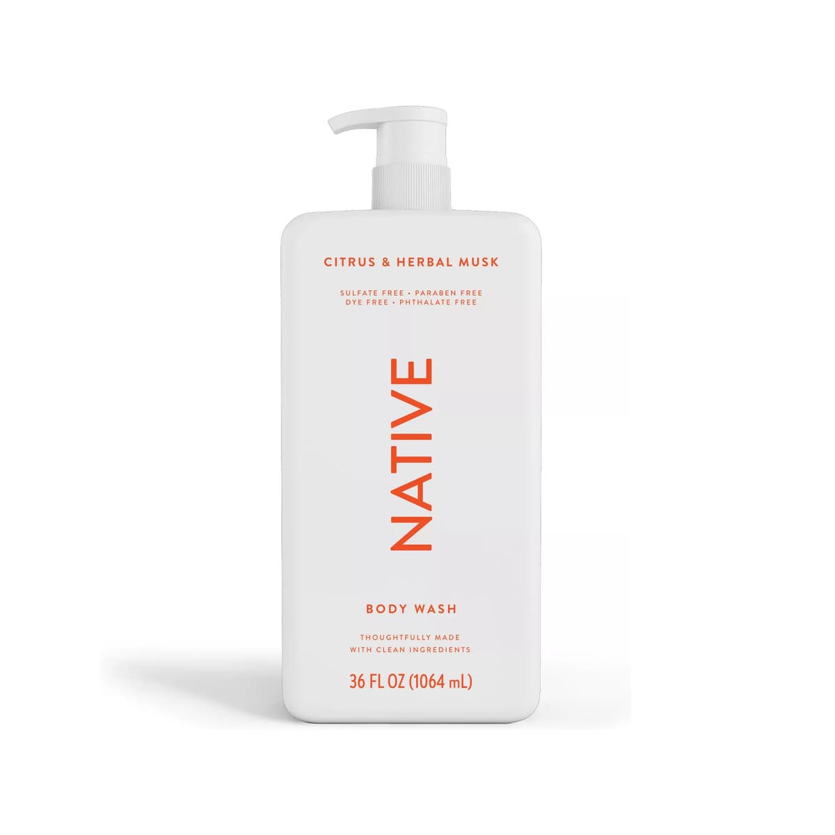 Body Wash for Men & Women - Citrus & Herbal Musk - Sulfate Free with Pump