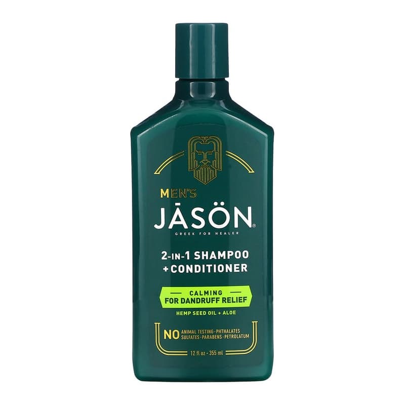 Men's, 2-In-1 Shampoo + Conditioner, For Dandruff Relief, Hemp Seed Oil + Aloe