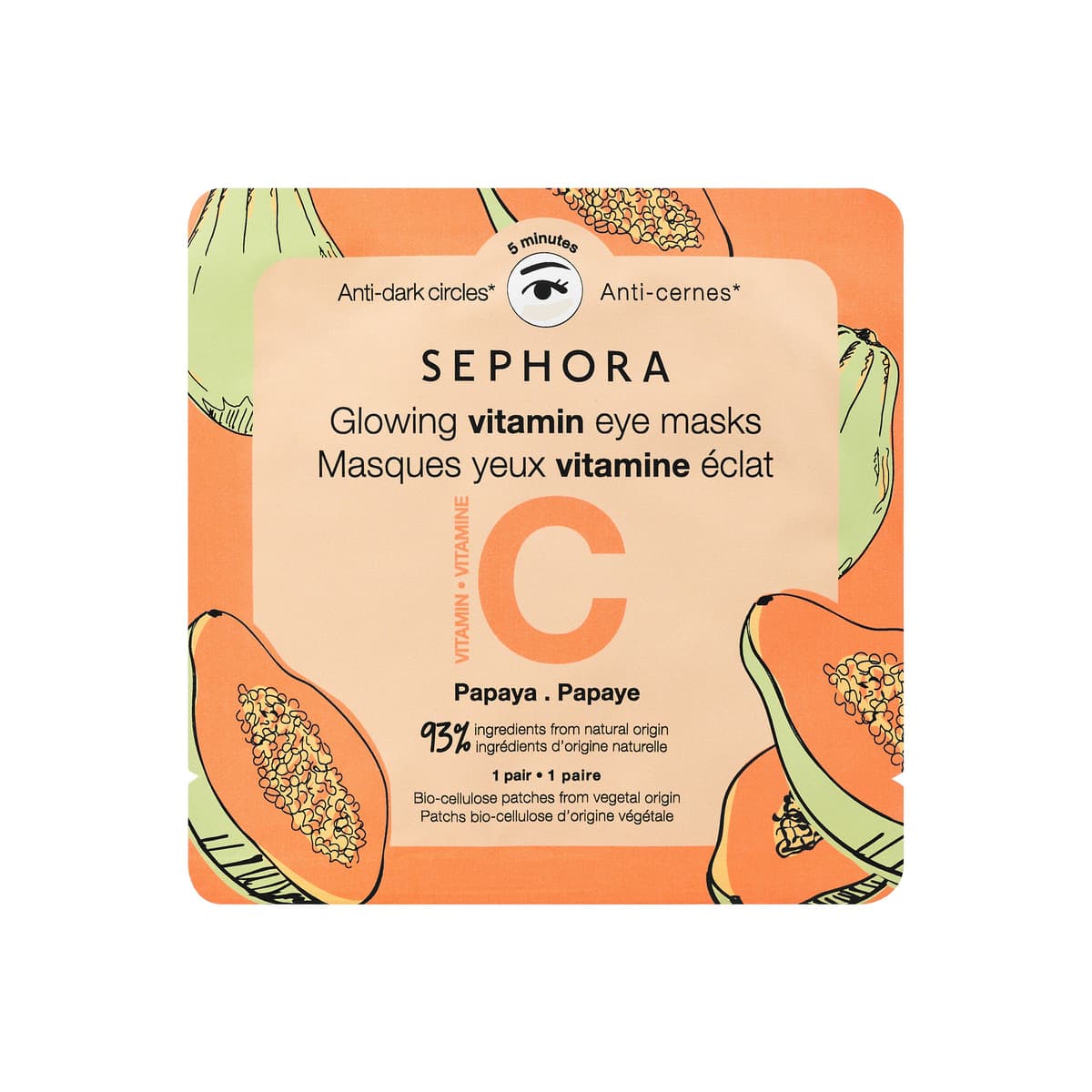 Vitamin Eye Masks, Papaya + Vitamin C
