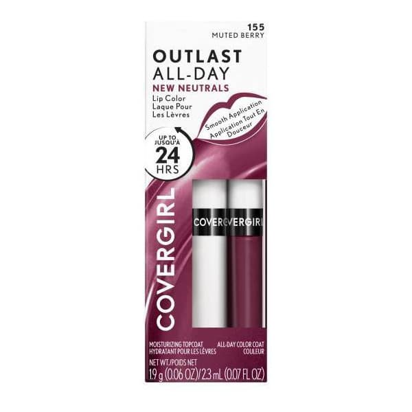 Outlast All Day Lip Color with Top Coat Lipgloss, Muted Berry