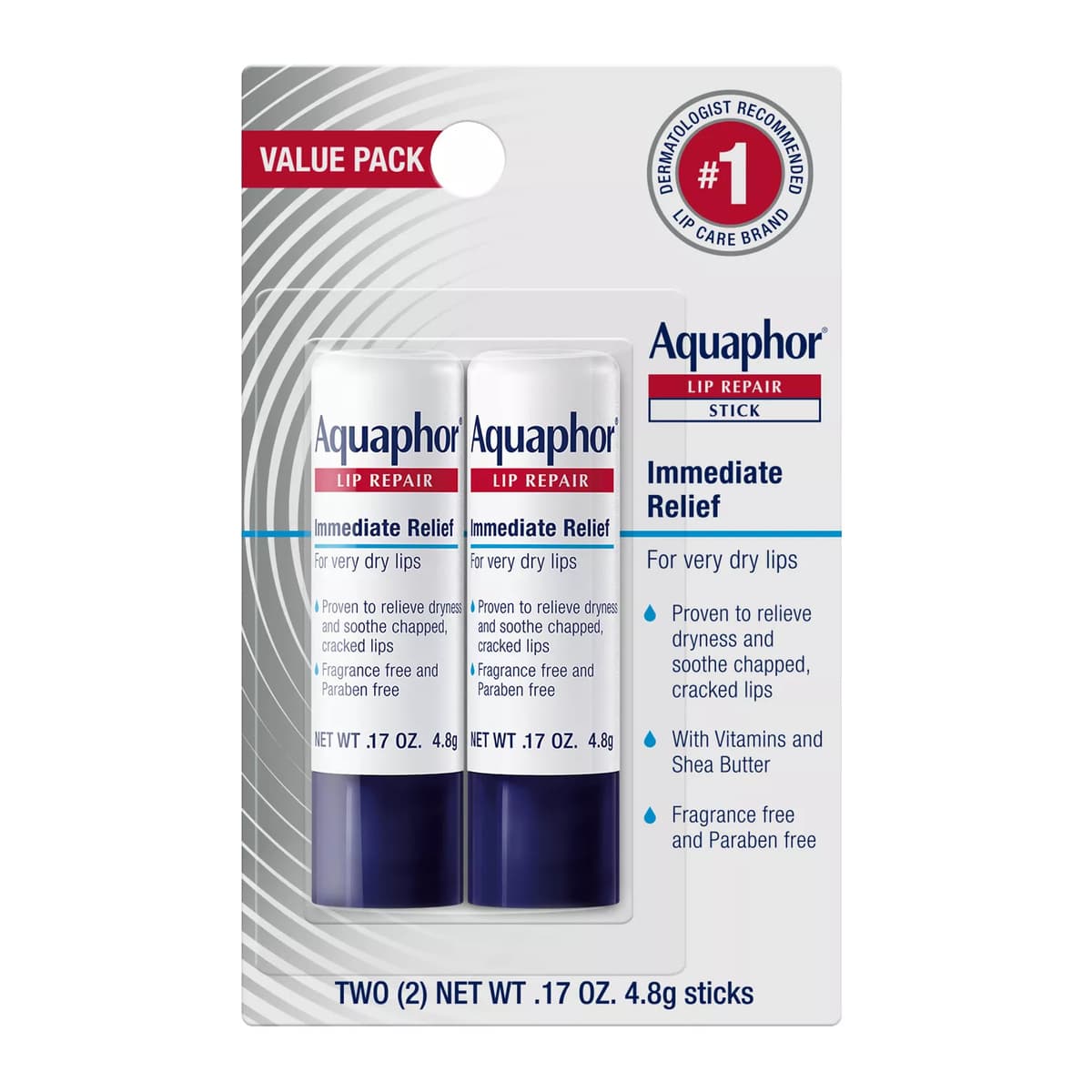 Lip Balm Repair Stick for Chapped Lips - 2pk