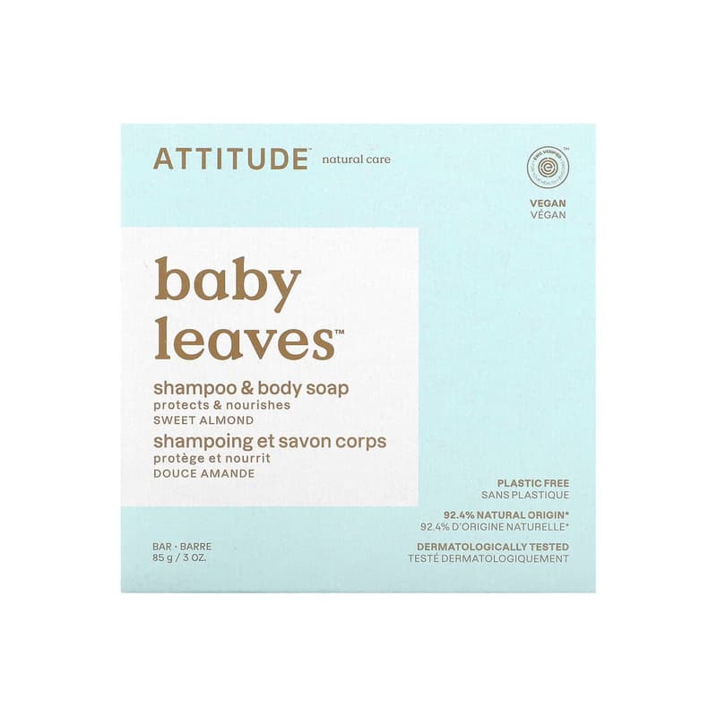 Baby Leaves, Shampoo & Body Bar Soap, Sweet Almond